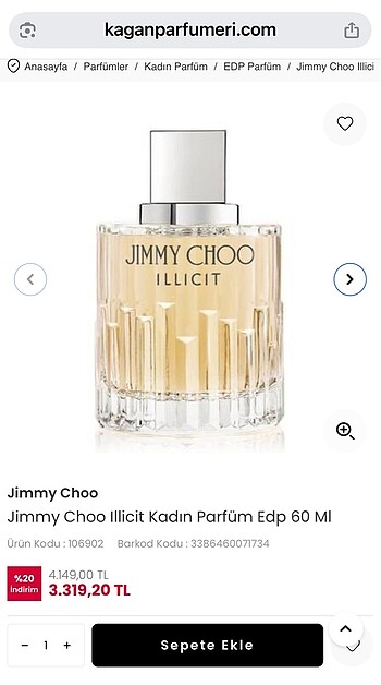Jımmy choo kadın parfüm 60 ml.