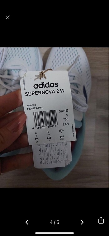 39 Beden beyaz Renk Adidas supernova 2W kadın spor ayakkabı