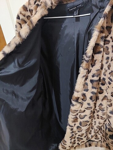 m Beden camel Renk Mango leopar kürk