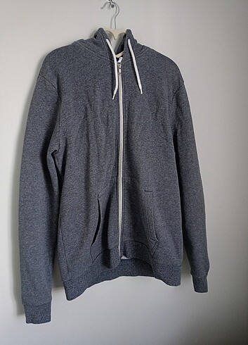xl Beden gri Renk H&M Kapşonlu Fermuarlı Sweatshirt