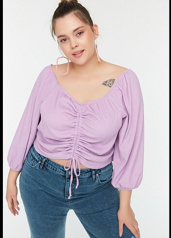 Trendyolmilla Lila XXL Beden Bluz