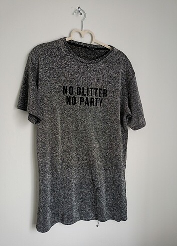l Beden gri Renk No Glitter No Party Rahat Elbise 