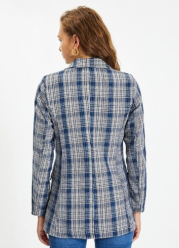 Trendyol & Milla Trendyol Milla Ekoseli Blazer Ceket