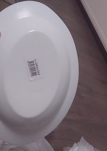 Desenli Beyaz Porselen Kayık Tabak Seti - Görsel 6