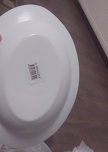 Desenli Beyaz Porselen Kayık Tabak Seti - Görsel 7