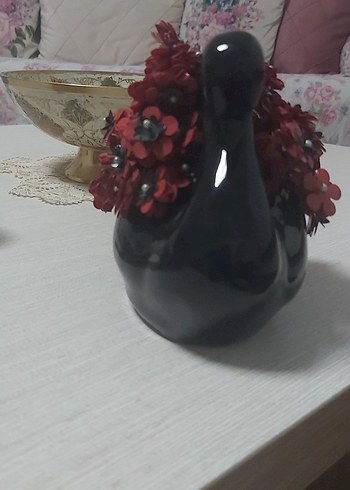 Pul Çiçekli Seramik kuğu biblosu - Görsel 4