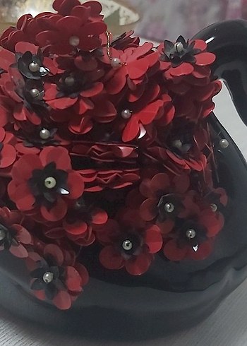 Pul Çiçekli Seramik kuğu biblosu - Görsel 7