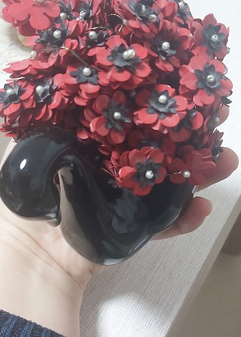 Pul Çiçekli Seramik kuğu biblosu - Görsel 2