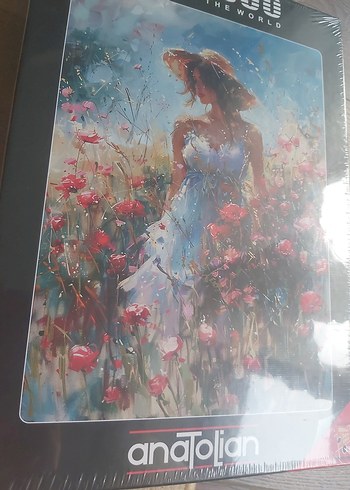 Renkli Çiçekler ve Kadın Temalı Puzzle - Görsel 2