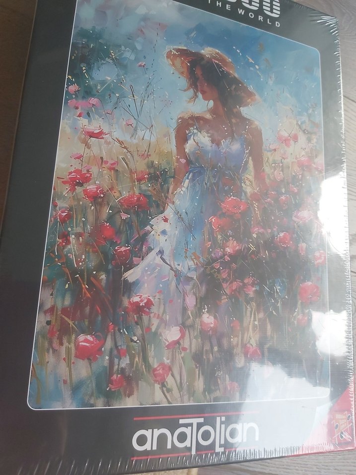 Renkli Çiçekler ve Kadın Temalı Puzzle - Görsel 2