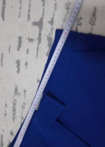 40 Beden mavi Renk Kadın Mavi Kemerli Kumaş Pantolon