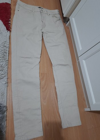 Bej Regular Fit erkek kot Pantolon