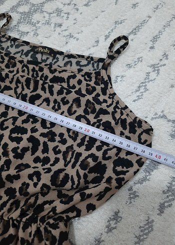 Kahverengi Leopar Desenli Kadın Tulum - Görsel 3