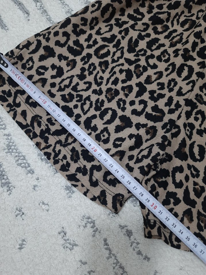 Kahverengi Leopar Desenli Kadın Tulum - Görsel 2