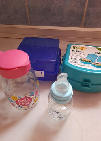 Pembe ve Mavi Bebek Biberon Seti - Görsel 3