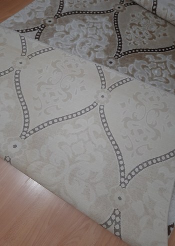 Beden Bej ve Gri Soyut Desenli Halı