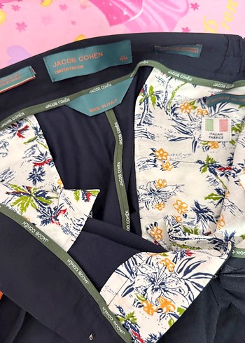 34 Beden Erkek Mavi Kemerli Regular Fit Pantolon
