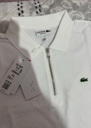 Lacoste Beyaz Fermuarlı Polo Tişört - Görsel 7