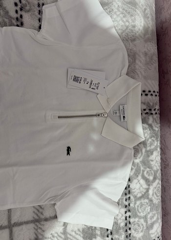 Lacoste Beyaz Fermuarlı Polo Tişört - Görsel 8