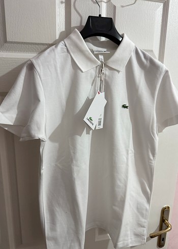 Lacoste Beyaz Fermuarlı Polo Tişört - Görsel 4