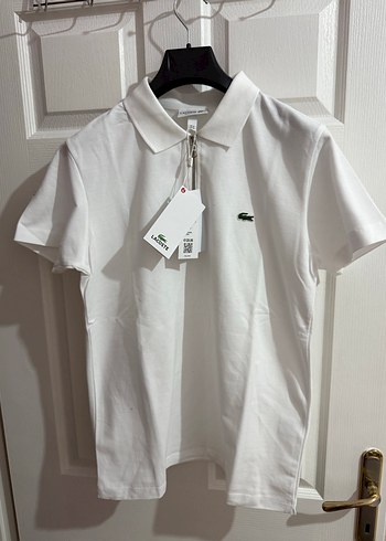 Lacoste Beyaz Fermuarlı Polo Tişört - Görsel 6
