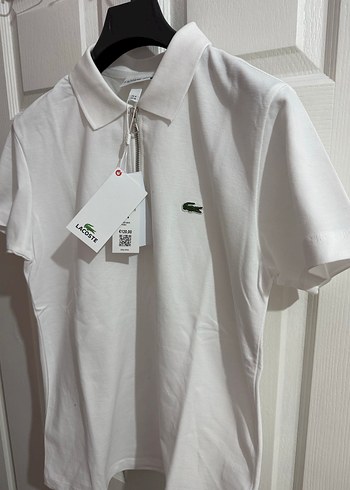 Lacoste Beyaz Fermuarlı Polo Tişört - Görsel 5