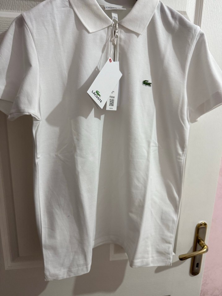Lacoste Beyaz Fermuarlı Polo Tişört - Görsel 3