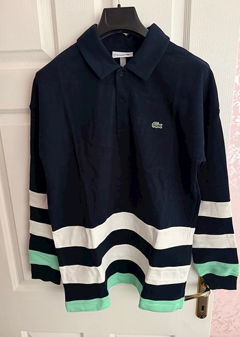 Lacoste Siyah Çizgili Uzun Kollu Polo Tişört - Görsel 5