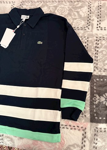 Lacoste Siyah Çizgili Uzun Kollu Polo Tişört - Görsel 2