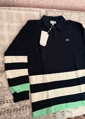 Lacoste Siyah Çizgili Uzun Kollu Polo Tişört - Görsel 3