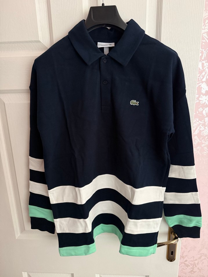 Lacoste Siyah Çizgili Uzun Kollu Polo Tişört - Görsel 5