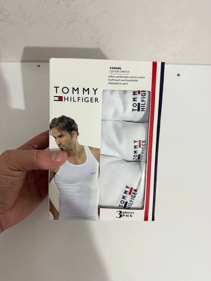 Tommy Hilfiger Erkek Beyaz Atlet 3'lü Paket - Görsel 5