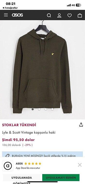 Lyle &ScottVintage Kapşonlu