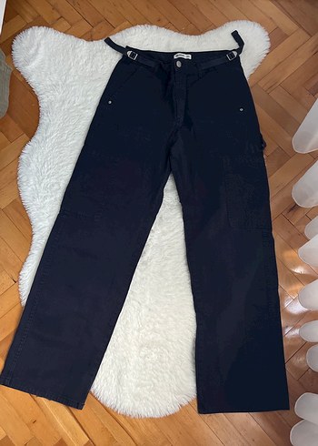 Pull&Bear Lacivert bel ayarlamalı kargo lacivert pantolon