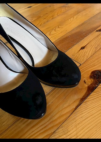 Siyah Platform Topuklu Klasik Stiletto - Görsel 2