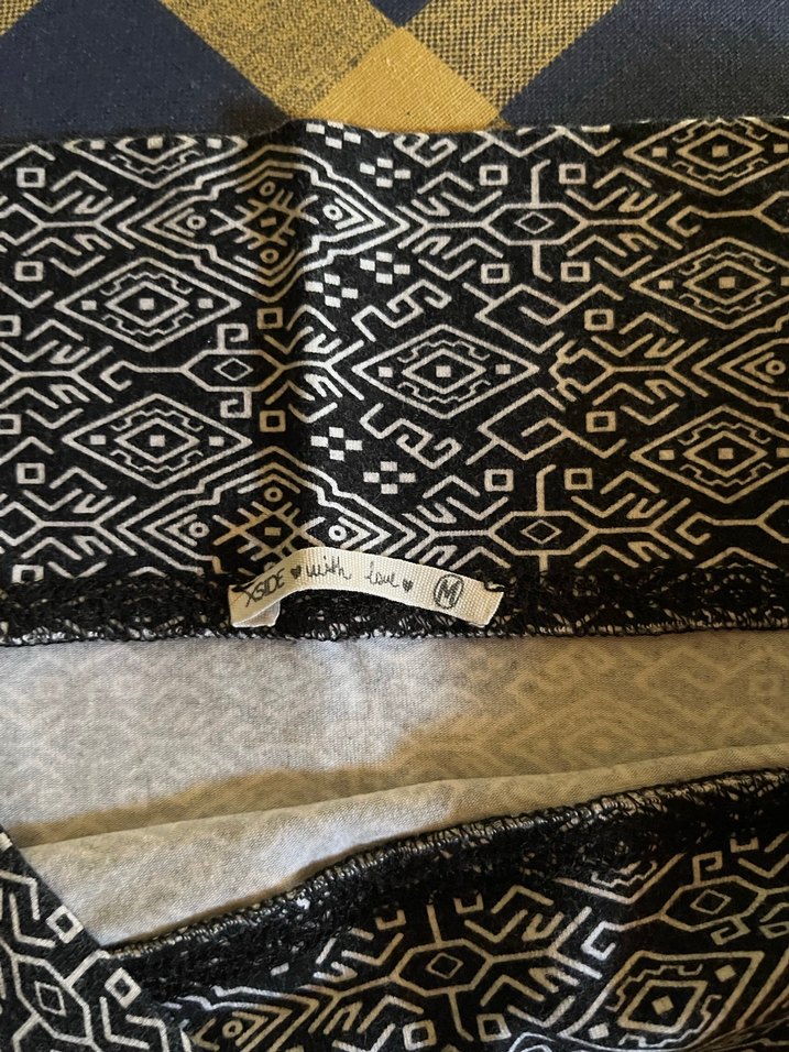 Bohem Desenli Siyah Pilili Mini Etek - Görsel 2