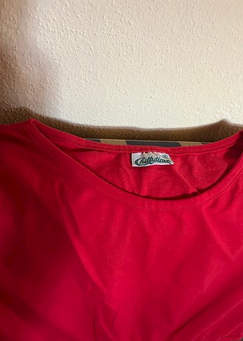 Kırmızı Kemer Detaylı Midi Elbise - Görsel 2