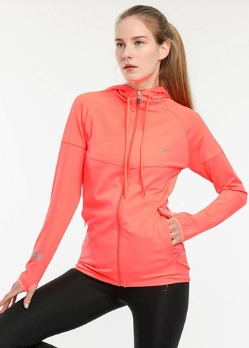 Siyah Fermuarlı Kapüşonlu Kadın Spor Üstü - Görsel 2