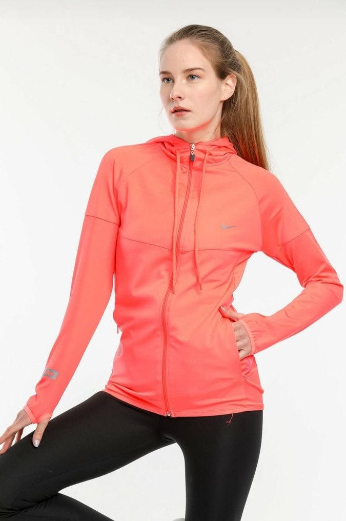 Siyah Fermuarlı Kapüşonlu Kadın Spor Üstü - Görsel 2