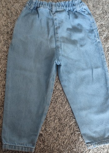 LC Waikiki Kızlar için Gri Mavi Düğmeli Bol Kesim Kot Pantolon