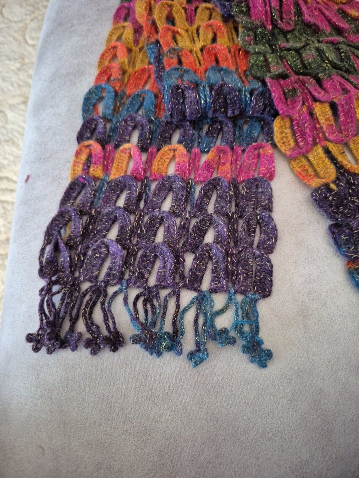 Renkli Örgü Bohem Kadın Şal - Görsel 2