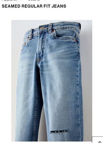10 Yaş Beden Zara etiketli erkek çocuk kot pantolon 10yaş
