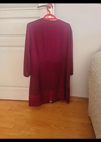 46 Beden en 55 boy 85 cm bordo renk tunik