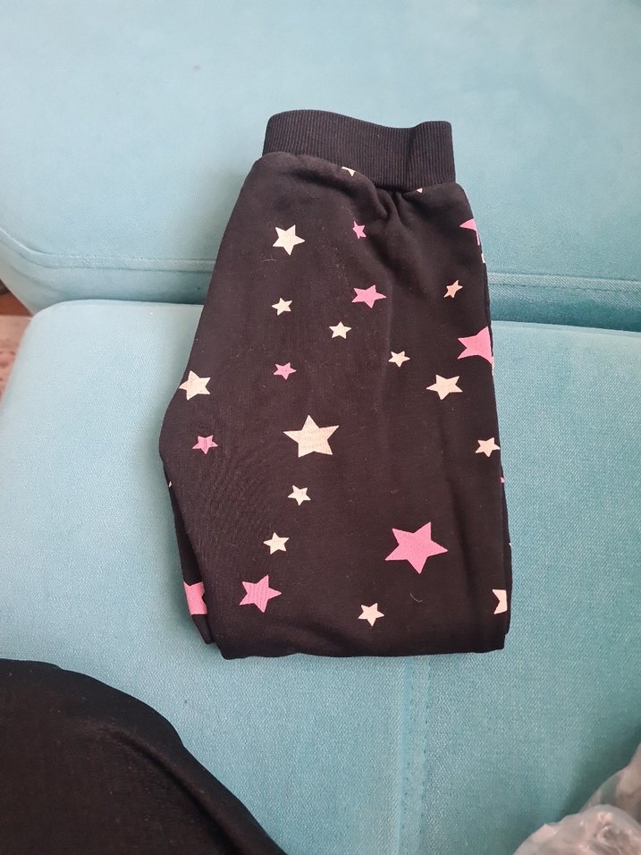 Kız Çocuk Siyah Yıldız Desenli Bağcıklı Eşofman en 25 boy 61 cm - Görsel 4