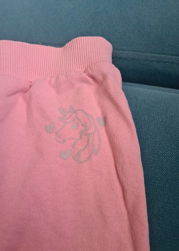 Pembe Kız Çocuk Rahat Kesim Eşofman Altı en 24 boy 60 cm - Görsel 2