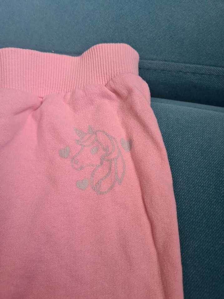 Pembe Kız Çocuk Rahat Kesim Eşofman Altı en 24 boy 60 cm - Görsel 2