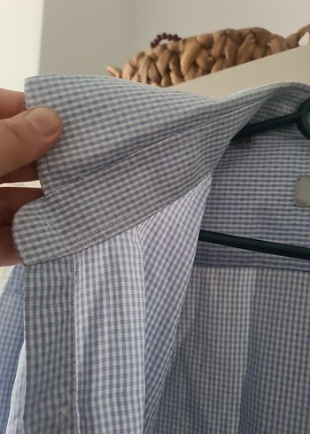 Erkek Mavi Keten Gömlek Uzun Kollu Rahat Kesim - Görsel 3