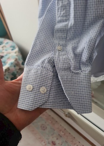 Erkek Mavi Keten Gömlek Uzun Kollu Rahat Kesim - Görsel 4