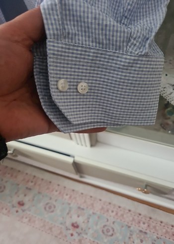 Erkek Mavi Keten Gömlek Uzun Kollu Rahat Kesim - Görsel 6