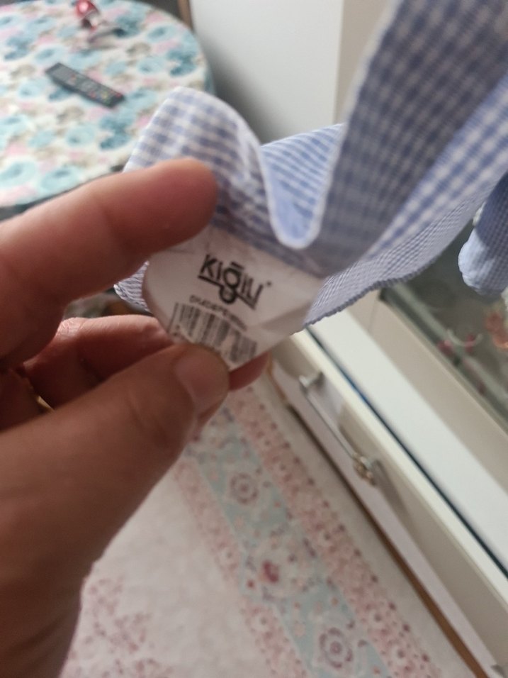 Erkek Mavi Keten Gömlek Uzun Kollu Rahat Kesim - Görsel 5